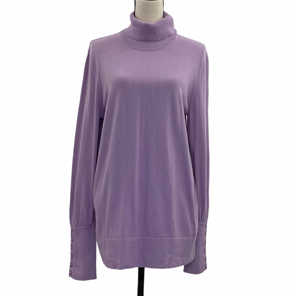 DANA Buchman Lavender Angora Turtleneck Sweater L
